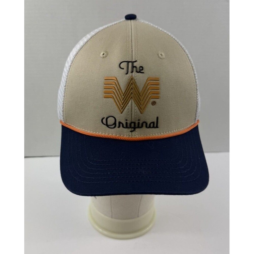 Whataburger Snapback Trucker  Hat Mesh Back Cap Cream Black Orange